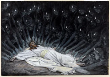 Ángeles vinieron y le ministraron, ilustración de La Vida de Cristo, c.1886-94