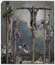 Rompiendo las piernas de los ladrones, ilustración para "La vida de Cristo", c.1886-94 (acuarela y gouache sobre cartón)