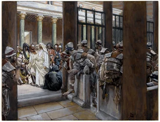 Pero nadie le puso las manos encima, ilustración para La vida de Cristo, c.1884-96