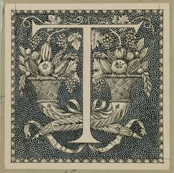 Letra capital T, ilustración de La vida de Nuestro Señor Jesucristo