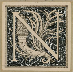 Letra capital N, ilustración de La vida de Nuestro Señor Jesucristo
