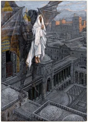 Cristo llevado a un pináculo del templo, ilustración para La vida de Cristo, c.1884-96