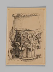 Capitel corintio de la Tumba de la Reina Helena, ilustración de La vida de Nuestro Señor Jesucristo
