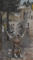 Curación de los leprosos en Capernaum, ilustración de La vida de nuestro Señor Jesucristo