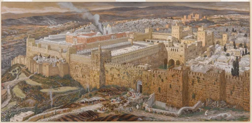 Jerusalén y el Templo de Herodes en tiempos de Nuestro Señor, ilustración de "La vida de Cristo", c. 1886-94