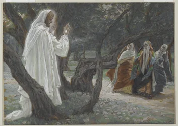 Jesús aparece a las santas mujeres, ilustración de La vida de nuestro Señor Jesucristo, 1886-94