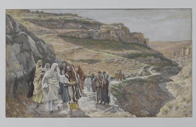 Jesús discute con sus discípulos, ilustración de La vida de nuestro Señor Jesucristo, 1886-96