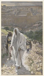 Jesús va por la tarde a Betania, ilustración de La vida de Nuestro Señor Jesucristo, 1886-94
