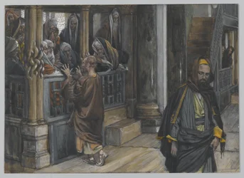 Judas va a buscar a los judíos, ilustración de La vida de Nuestro Señor Jesucristo, 1886-94