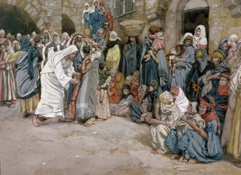 Dejad que los niños vengan a mí, ilustración para La Vida de Cristo, c.1886-96