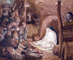 La adoración de los pastores, ilustración para La vida de Cristo, c.1886-94