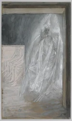 El ángel sentado sobre la piedra de la tumba, ilustración de La vida de nuestro Señor Jesucristo, 1886-94