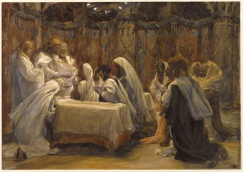 La comunión de los apóstoles, ilustración para La vida de Cristo, c.1884-96