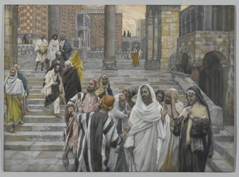 Los discípulos admiran los edificios del templo, ilustración de La vida de Nuestro Señor Jesucristo, 1886-94