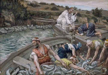 La primera pesca milagrosa, ilustración de La Vida de Cristo, c.1886-94