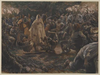 Los guardias retroceden, ilustración de La vida de Nuestro Señor Jesucristo, 1886-94