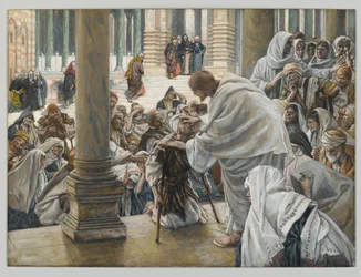 La curación del cojo en el templo, ilustración de La Vida de Cristo, c.1886-94