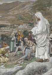 El niño poseído al pie del monte Tabor, ilustración de La vida de nuestro Señor Jesucristo, 1886-96