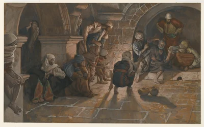 La segunda negación de San Pedro, ilustración de La vida de Nuestro Señor Jesucristo, 1886-94