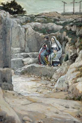 Las dos Marías vigilan la tumba, ilustración de La Vida de Cristo, c.1886-94
