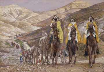 Los Reyes Magos viajando a Belén, ilustración para La Vida de Cristo, c.1886-94