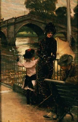 La artista, Mrs. Kathleen Newton y su sobrina, Lilian Hervey, junto al Támesis en Richmond, 1878-79