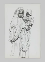 Mujer y niño de Jericó, ilustración de La Vida de Nuestro Señor Jesucristo