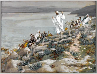 Me buscáis no porque visteis los milagros sino porque comisteis de los panes, ilustración para La vida de Cristo, c.1884-96