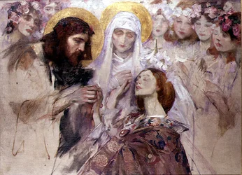 Cristo Bendiciendo a una Joven (óleo sobre lienzo)