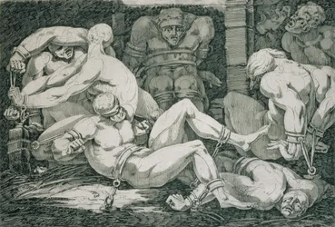 Ugolino y sus hijos en la Torre del Hambre, siglo XVIII