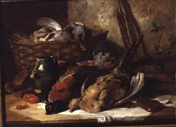 Naturaleza muerta con aves de caza