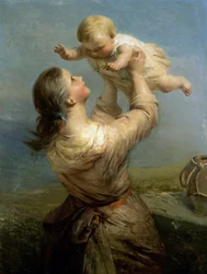 Siempre mira y mira con nuevo placer. Pintura de James John Hill (1811-1882)