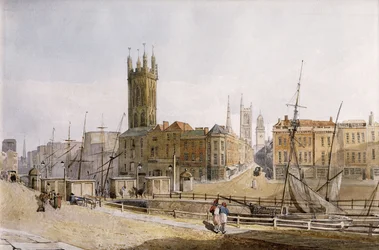 Puente levadizo desde el banco de St. Augustine, Bristol