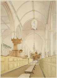 Interior de la Iglesia del Templo, mirando al este