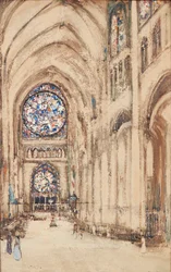 Interior de la iglesia, Rouen, Francia