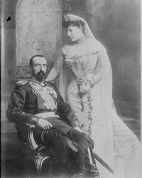 Gran Duque Miguel Mijáilovich de Rusia y su esposa la Condesa Sofía de Torby, 1902