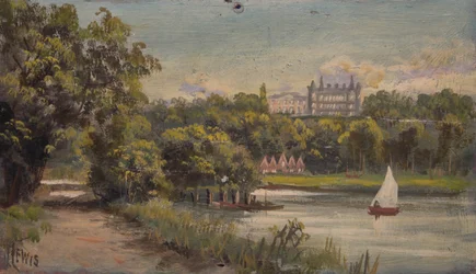 Richmond Hill y el Star and Garter desde la orilla de Middlesex