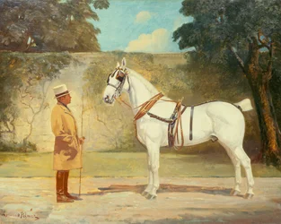 Ambrose Clark con su caballo favorito (óleo sobre lienzo)