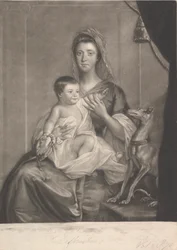 Lady Jane Cathcart (de soltera Hamilton) y su hijo