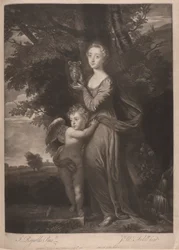 Miss Gravile (Frances Anne Greville y su hermano como "Hebe y Cupido"