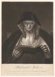 Retrato de una anciana leyendo La madre de Rembrandt (título sobre el objeto)