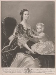 La Muy Honorable Catherine Compton..., Condesa de Egmont..., con el Señorito Charles Perceval Su Hijo Mayor