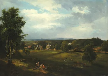 Escena de Pueblo cerca de Albany, Nueva York