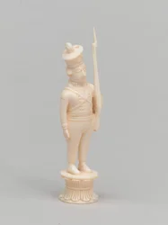 Peón blanco, pieza de ajedrez, India, circa 1820