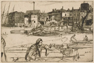 Muelle del León Negro, de la serie del Támesis (Una serie de dieciséis aguafuertes de escenas en el Támesis y otros temas)