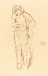 Figura drapeada, de pie