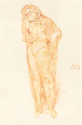 Figura drapeada, de pie
