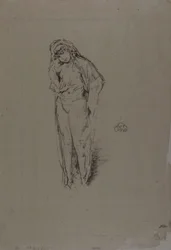 Figura drapeada, de pie