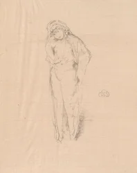 Figura drapeada, de pie