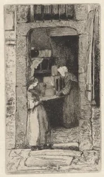 La vendedora de mostaza, de la serie francesa (Doce aguafuertes del natural)